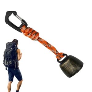 Bärenglocke für Outdoor-Aktivitäten, ideal zum Wandern, Radfahren und Camping, befestigt an einem Rucksack mit Karabinerhaken