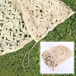 Beiges verstärktes Tarnnetz mit organischen Mustern, ideal für Camouflage, Sonnenschutz und Dekoration. Größe 2x3m, leicht und tragbar.