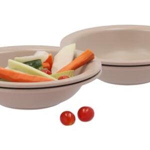 4-teiliges Berger Mali Suppenteller-Set aus robustem, mikrowellengeeignetem Material, ideal für Camping und Outdoor-Anlässe, in hellem Design mit Anti-Slip-Boden.