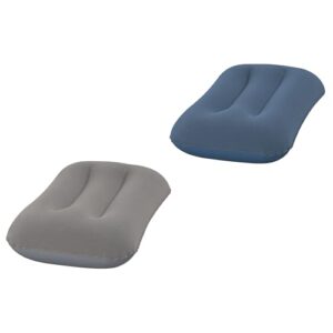 Bestway beflocktes Luftcamp-Kissen in ergonomischer Form, ideal für Camping und Reisen, mit samtiger Oberfläche für maximalen Komfort. Maße: 42 x 26 x 10 cm.