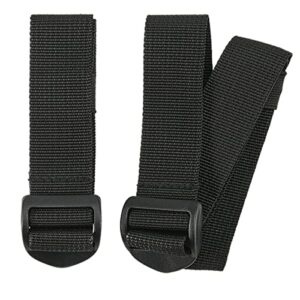 Schwarze Packriemen im 2er Set, 60 cm lang, geeignet für sicheres Transportieren von Gepäck und Ausrüstung.