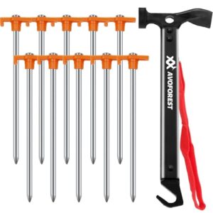 Camping-Hammer mit 10 PCS Zeltheringen, multifunktionaler Hammer für Outdoor-Camping-Abenteuer