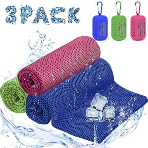 Kühltuch 3er Set, Mikrofaser Sport Handtücher Kühlendes für Fitness und Yoga, schnell abkühlende Handtücher für Reise und Training