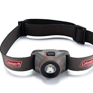 Coleman LED Stirnlampe mit Batteryguard Technologie, 100 Lumen Leuchtkraft und 50 Meter Reichweite, ideal für Camping, Wandern und Festivals.