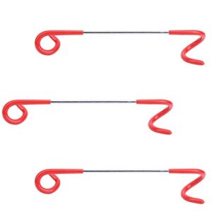 Doppelköpfiger Laternenhalter aus Edelstahl in Rot für Zeltstangen, ideal für Camping und Outdoor-Aktivitäten.