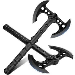 Dream Reach 2PCS Beil Axt Set mit zwei scharfen, gebogenen Klingen, mattschwarzem Finish und rutschfesten Griffen, ideal für Outdoor-Aktivitäten und Bushcraft