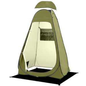 BRIAN & DANY Duschzelt in Olivgrün, freistehendes Toilettenzelt für Camping, UV-Schutz und wasserdicht, geeignet für Outdoor-Aktivitäten.