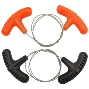Set von zwei tragbaren Edelstahl Drahtsägen für Outdoor-Aktivitäten, ideal zum Schneiden von Holz, Kunststoff und mehr.