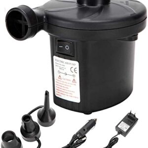 LEBEXY Elektrische Luftpumpe für Luftmatratzen und Pools mit vielseitigen Aufsätzen und 12V-Anschluss für Autos.