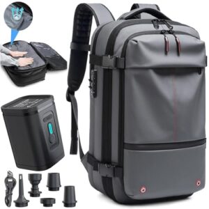 Erweiterbarer Reise-Vakuumrucksack mit Kompressionskit und Pumpe, ideal für Reisen, diebstahlsicher, wasserdicht mit mehreren Fächern für optimale Organisation.
