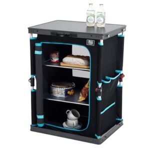 Faltbarer Campingschrank mit Tragetasche für Outdoor-Aktivitäten, vielseitig einsetzbar und platzsparend - ideal für Camping und Garten.