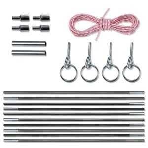Fiberglas Zeltstangen Reparatur Set mit Stangen, Endhülsen und Zubehör für Camping und Outdoor-Aktivitäten