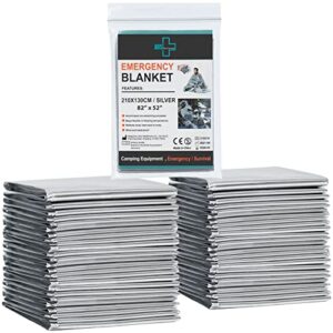 12 Packungen General Medi Rettungsdecken in silberner Farbe, dargestellt in zwei ordentlichen Stapeln, verpackt in einer transparenten Hülle mit Erste-Hilfe-Symbol.