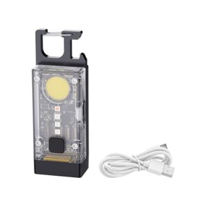Genius Solar Schlüsselanhänger mit Licht, mini Taschenlampe und Flaschenöffner für Outdoor Camping, tragbares und aufladbares Design