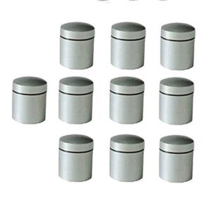 Set von 10 silbernen Geocaching Nanos mit starkem Neodym-Magnet, ideal für das Verstecken und Finden von Schätzen im Geocaching.