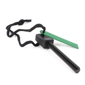 Grenhaven Maxi Feuerstahl Feuerstarter für Outdoor und Survival. Kompakter Feuerstahl mit metallischer Stange und praktischem Griff, ideal für Camping und Abenteuer.