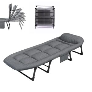 Hängematte für Camping, gepolstertes Campingbett, faltbares Campingbett, leichte Transporttasche, Baumwolle und Leinen, Carbon-Ansatz (200 x 63 cm)