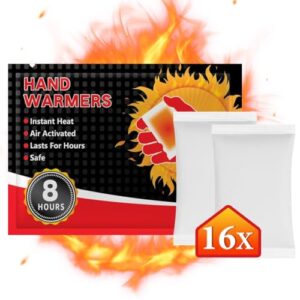 Verpackung von 16 Paar selbsterwärmenden Handwärmern mit sofort aktivierbarer Wärme für kalte Tage und Outdoor-Aktivitäten