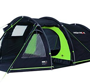 High Peak Tunnelzelt Atmos 3, doppelwandiges Campingzelt für 3 Personen mit zwei Eingängen, 4.000 mm wasserdicht, ausgestattet mit Ventilationssystem und Moskito-Fenstern.