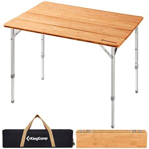 Höhenverstellbarer Campingtisch Bumbus von KingCamp mit einer Tischplatte von 100 x 65 cm, ideal für 4-6 Personen, klappbar und leicht transportierbar.