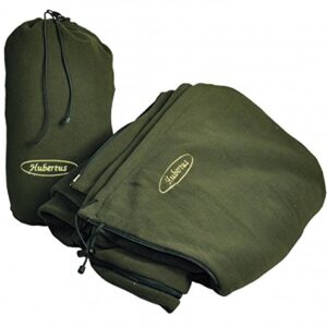 Grüne Hubertus Jagd Fleecedecke Ansitzsack mit praktischem Transportbeutel, ideal für Outdoor-Aktivitäten und Jagd.