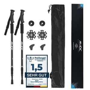 JELEX Nature verstellbare Teleskop Walkingstöcke für Nordic Walking und Outdoor Aktivitäten, inkl. Zubehör.