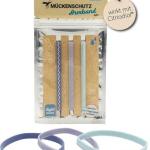Kda Mückenschutzarmbänder Light im 3er Set für Erwachsene im Ocean & Beach Design, wasserfest und stilvoll für den Sommer.