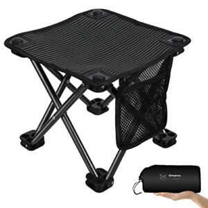 KingCamp Mini Klapphocker - leichter faltbarer Hocker für Camping und Outdoor mit robustem Stahlrahmen und Tragfähigkeit bis zu 150 kg.