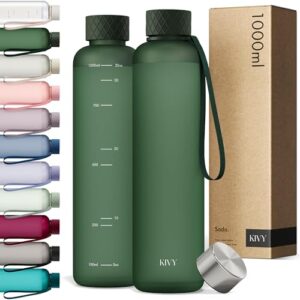 KIVY Trinkflasche 1 Liter, auslaufsicher und kohlensäuregeeignet, ideal für Sport, Schule und Büro. Modernes Design in verschiedenen Farben, spülmaschinenfest und umweltfreundlich.