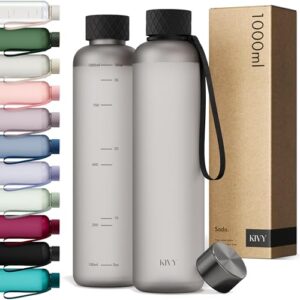 KIVY Trinkflasche 1 Liter, kohlensäure geeignet, auslaufsicher, bruchsicher, federleicht - Trinkflasche für den Alltag, Fitnessstudio oder unterwegs
