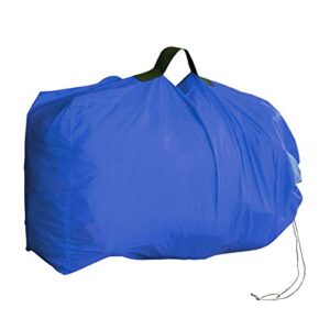 Blauere Transporthülle für Rucksäcke aus strapazierfähigem, wasserdichtem Nylon mit Tragegriff und Zugbandverschluss für optimalen Schutz während des Transports.