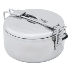MSR Edelstahltopf StowAway Pot in Silber mit einem Fassungsvermögen von 475 ml, ideal für Outdoor-Aktivitäten wie Camping und Trekking.