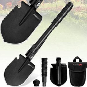 Multifunktionaler Klappspaten aus hochwertigem 420 legiertem Stahl mit teleskopischem Griff, ideal für Camping, Gartenarbeit und Outdoor-Aktivitäten.