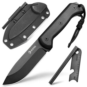 NedFoss SEAL BK Outdoor Messer mit G10 Griff, Kydexholster, Feuerstahl und Schärfer für Outdoor-Abenteuer