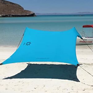 Neso Strandzelt mit Sandanker, tragbares Sonnendach - 2,1m x 2,1m – Patentierte mit verstärkten Ecken zur Stabilisierung (Blaugrün)