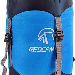 Ultraleichter Nylon Kompressionssack in Blau und Schwarz, ideal für Camping und Outdoor-Aktivitäten mit einer Kapazität von 27 Litern.
