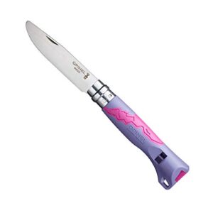 Opinel Kindermesser N° 07 Outdoor Junior in Violett mit rostfreier Edelstahlklinge und glasfaserverstärktem Griff, ideal für Kinder und Outdoor-Abenteuer.
