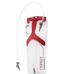 Osprey Hydraulics LT 2.5L Reservoir Trinkblase für Outdoor-Aktivitäten mit ergonomischem Griff und flexiblem Schlauch.