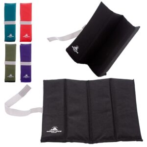 Klappbare, wärmeisolierte und wasserdichte Sitzmatte für Outdoor-Aktivitäten in schwarz, ideal für Camping, Picknicks und Wandern.