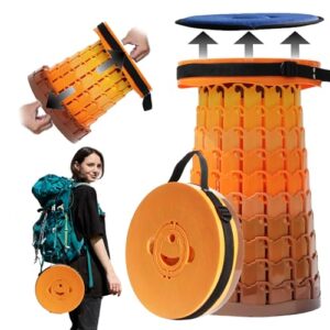PLOGGING Upgrade XXL Collapsible Stool mit Kissen, tragbarer Klappstuhl für Outdoor und Camping, 1000 Pfund Tragfähigkeit, einstellbare Höhe.