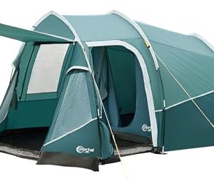 3-Personen Tunnelzelt mit Vorraum und Fenstern für Camping, wasserdicht mit 3000mm, ideal für Outdoor-Aktivitäten, Festivals und Familienurlaube.