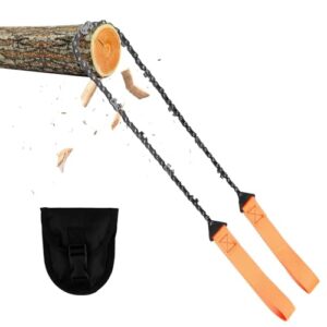 Premium Survival und Gartensäge mit 11 Zähnen aus Carbonstahl, ideal für Camping, Gartenarbeit und Outdoor-Aktivitäten, inklusive Gürteltasche
