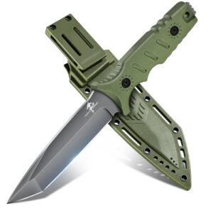 Purple Dragon Outdoor Messer mit D2 Stahl Klinge und ergonomischem G10 Griff, ideal für Survival und Camping, inklusive Kydex Scheide