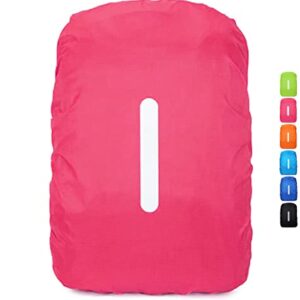 Reflektierender Rucksack Regenschutz in Pink, wasserdichte Rucksackhülle aus Polyester für Outdoor-Aktivitäten, ausgestattet mit reflektierenden Elementen für mehr Sicherheit bei schlechten Lichtverhältnissen.
