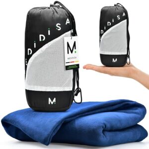 Ultraleichte und warme Reisedecke aus Fleece in Marineblau, ideal für Reisen und Camping, mit einer Größe von 170x120 cm für Erwachsene und Kinder.