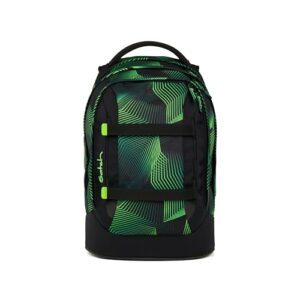 Ergonomischer Rucksack für Schüler ab 5. Klasse mit 30L Stauraum in Seismic Green und Schwarz, ideal für Schule und Freizeit.