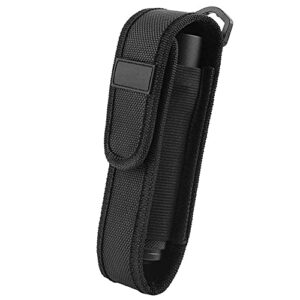 Schutzhülle für Taschenlampe in schwarz, geeignet für Jagd, Camping und Wandern, aus strapazierfähigem Nylon mit Klettverschluss