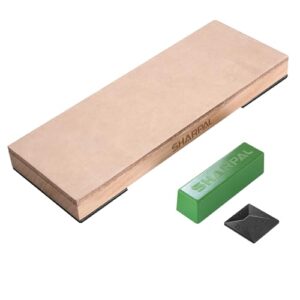 SHARPAL 204N Leder-Streichriemen Kit mit Polierpaste und Winkelführung für präzises Schärfen von Messern.
