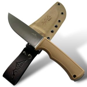 SK Wild Ones Outdoor Messer Bragi mit braunem Griff und feststehender Klinge aus 440 C Edelstahl, ideal für Camping und Survival-Aktivitäten.