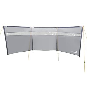 Skandika Windschutz Bora 6 m - mobiler Sichtschutz und Windfang aus robustem grauem Oxford Polyester, ideal für Garten, Balkon und Strand.